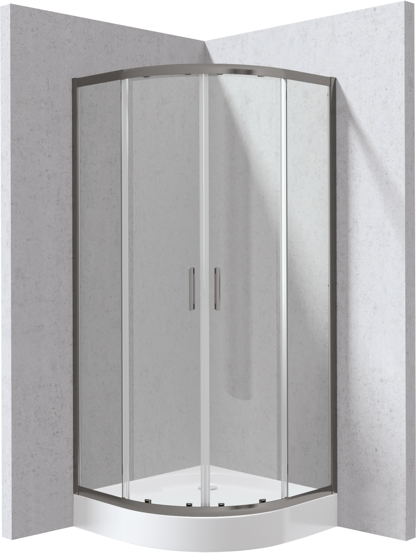 Deante Funkia Evo - Kabina prysznicowa z brodzikiem półokrągła 80x80 cm – sprchový box