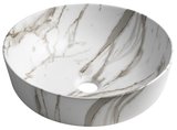 RONDEA keramické umývadlo na dosku priemer 41cm, bianco carrara
