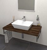 AVICE doska pod umývadlo 110x50cm, hrúbka 5cm, dub tmavý