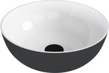 BANERA ROUND umývadlo na dosku, liaty mramor, priemer 39cm, biela/antracit mat