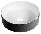 FIASTRA keramické umývadlo na dosku, priemer 40cm, biela/čierna mat