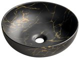 RONDANE keramické umývadlo na dosku, priemer 41cm, mramor portoro