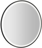 KADRIS guľaté zrkadlo s LED osvetlením, ø 100cm, čierna mat