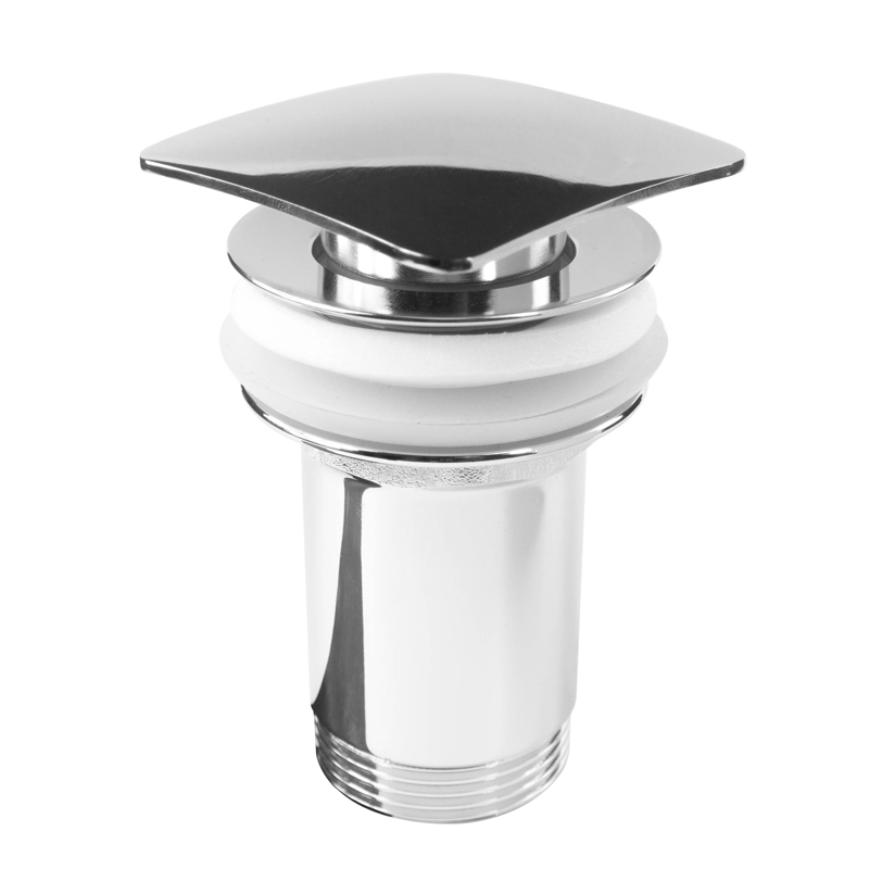 Mereo Výpusť uzatváracia CLIC-CLAC, celokovová s prepadom, chróm. mosadz, o 5/4", hranatá