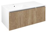 LOREA skrinka 100x46x51,5cm (70+30cm), ľavá, dub Alabama/biela matná