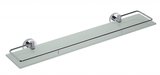 X-ROUND E polička sklenená s výklopnou hrazdou 600x130mm, mliečne sklo, chróm