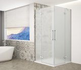 TRINITY CHROME štvorcová sprchová zástena 800x800mm, rohový vstup, matné sklo