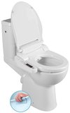HANDICAP WC kombi zvýšené sedadlo s elektronickým bidetom BLOOMING ECONOMY PLUS, Rimless, zadný odpad, biela