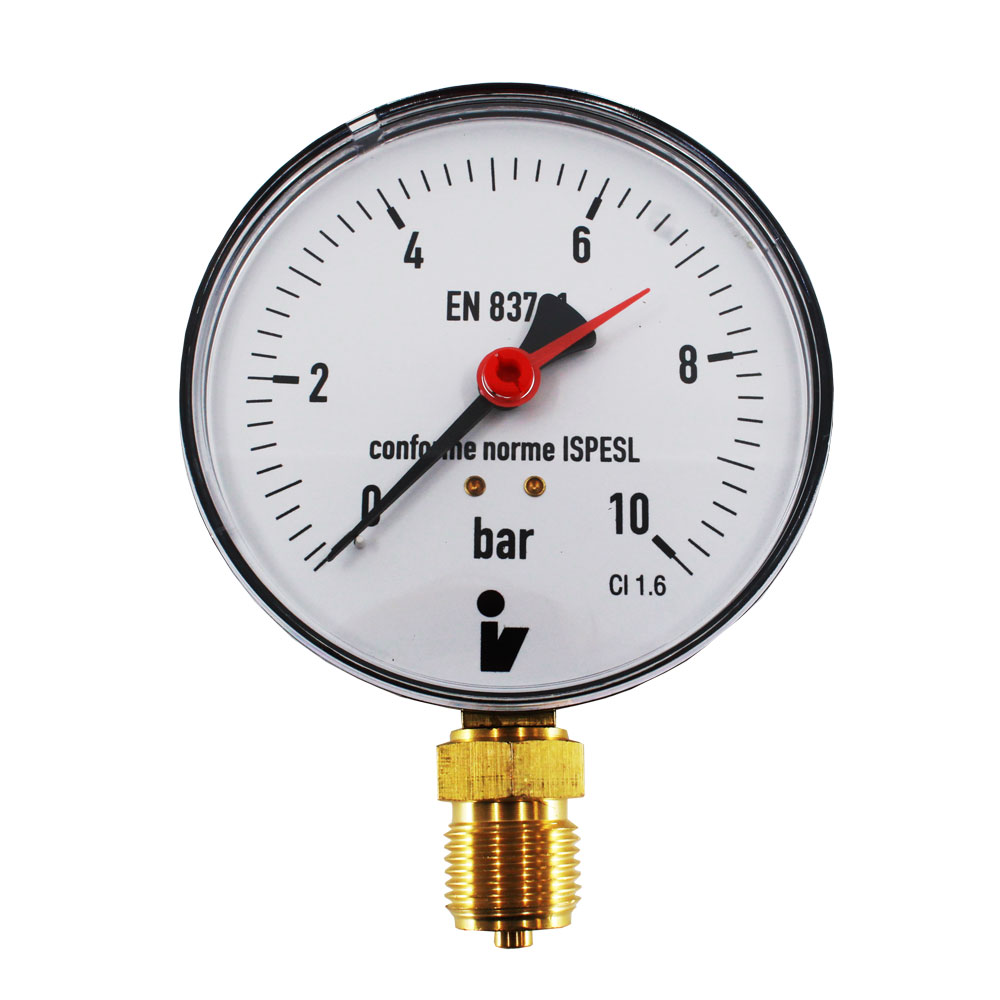 Klum Tlakomer 100 mm, 0 - 10bar, spodný vývod 1/2"