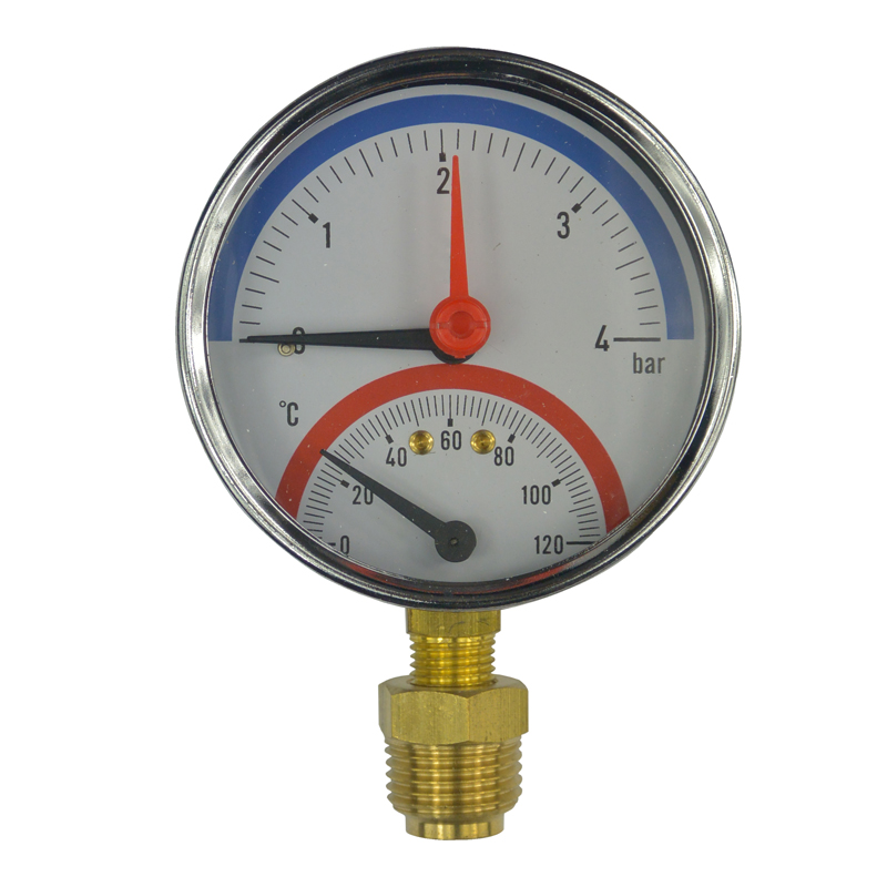 Klum Termomanometer 0-6bar, 0-120 °C, zadný vývod 1/2"