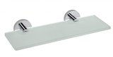X-ROUND E sklenená polička 300x130mm, mliečne sklo, chróm