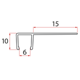 Set zvislých tesnení pre 6/6mm sklo, 2000mm