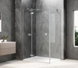 GLOBE CHROME obdĺžniková sprchová zástena 1100x900mm, číre sklo, ľavá