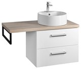 SAPHO VEGA Nábytková zostava do kúpeľne, šírka 97,5 cm, biela/dub platina – kúpeľňová zostava