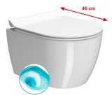 PURA SHORT závesná WC misa, Swirlflush, 35x46cm, biela ExtraGlaze