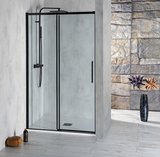 ALTIS BLACK posuvné sprchové dvere 1270-1310mm, výška 2000mm, číre sklo