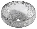 GAVIOTA gravírované sklenené umývadlo na dosku primer 42cm, čierna