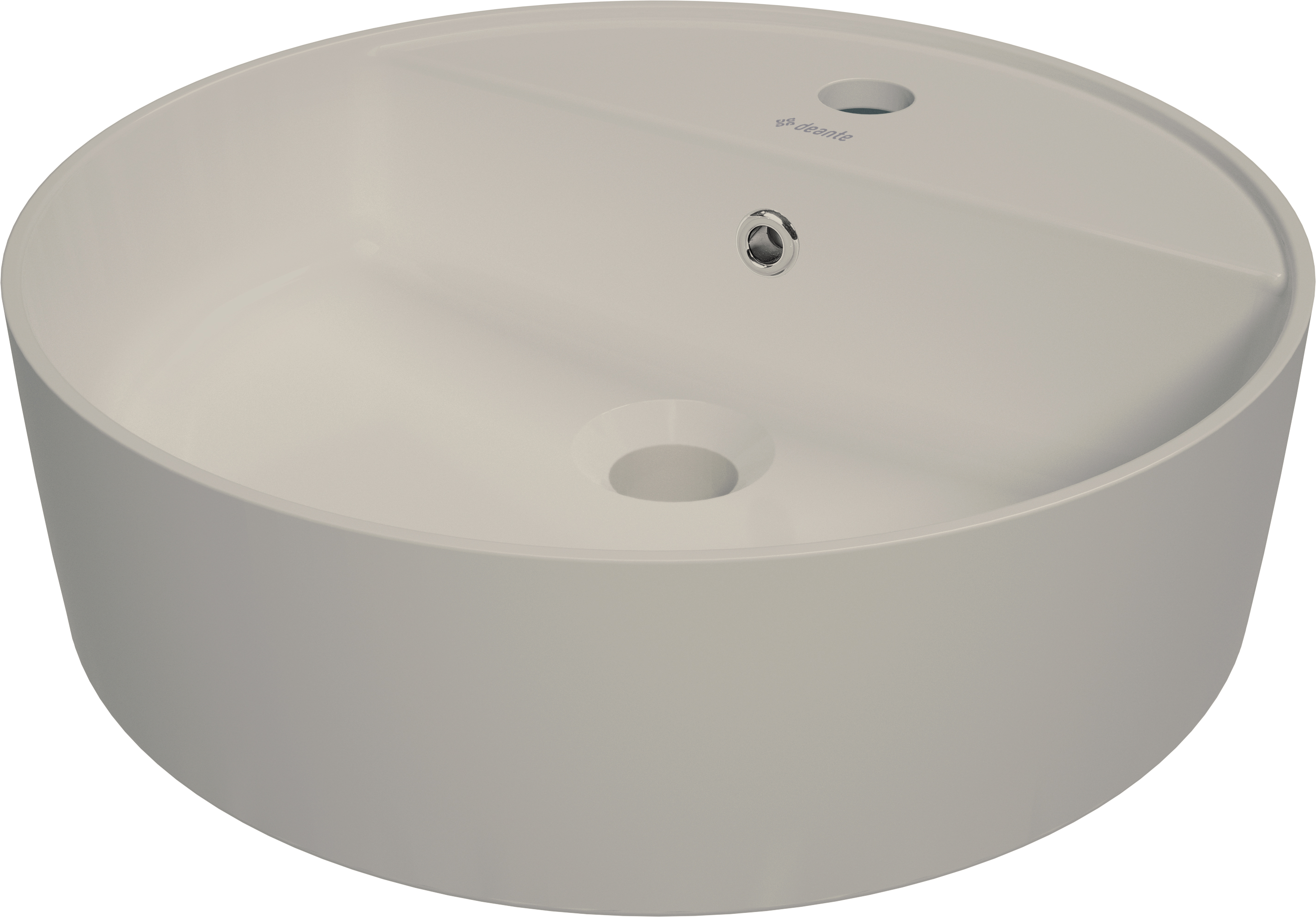Round - Umywalka ceramiczna nablatowa z miejscem na baterię