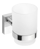 SAPHO X-SQUARE pohár, mliečne sklo, chróm – kúpeľňový kôš / organizér