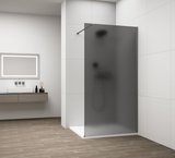 ESCA GUN METAL jednodielna sprchová zástena na inštaláciu k stene, dymové matné sklo, 1400 mm