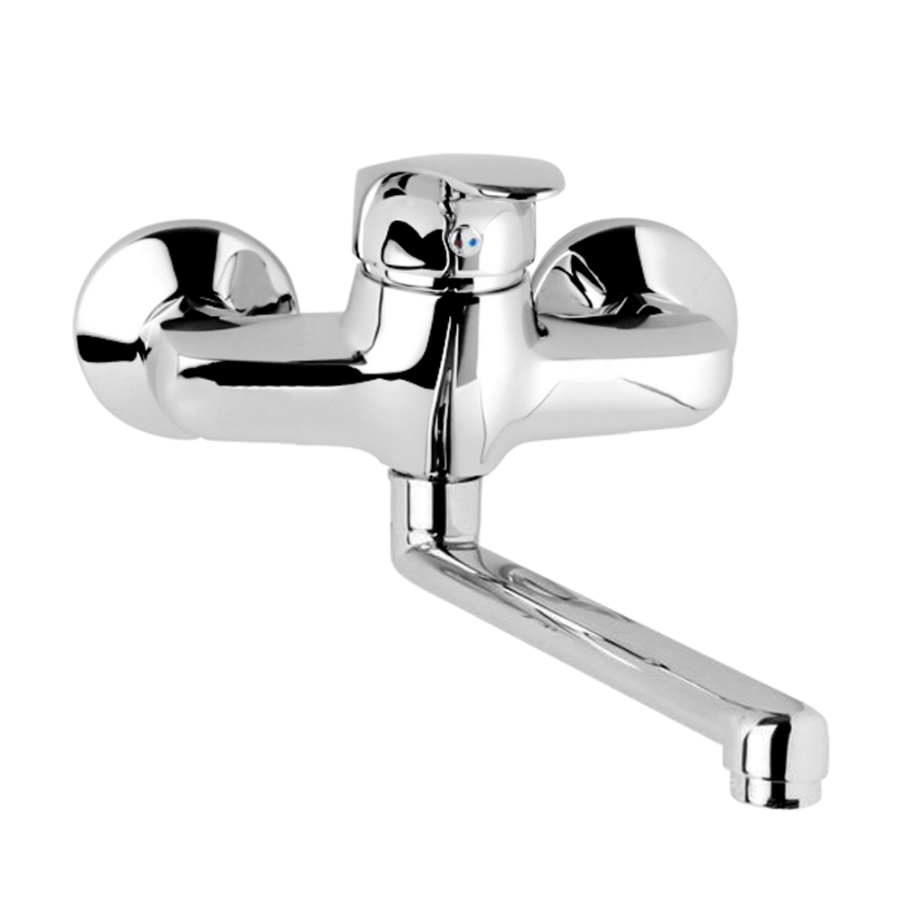 Mereo Drezová nástenná batéria, Sonáta, 100 mm, s ramienkom plochým rovným 160 mm, chróm