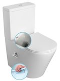 PACO CLEANWASH kombi WC, integrovaná batéria a bidetová sprška, spodný/zadný odpad, biela