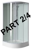 SAPHO AIGO zadné mliečne sklo, časť 2/4 – profil / príslušenstvo k sprchovému kútu