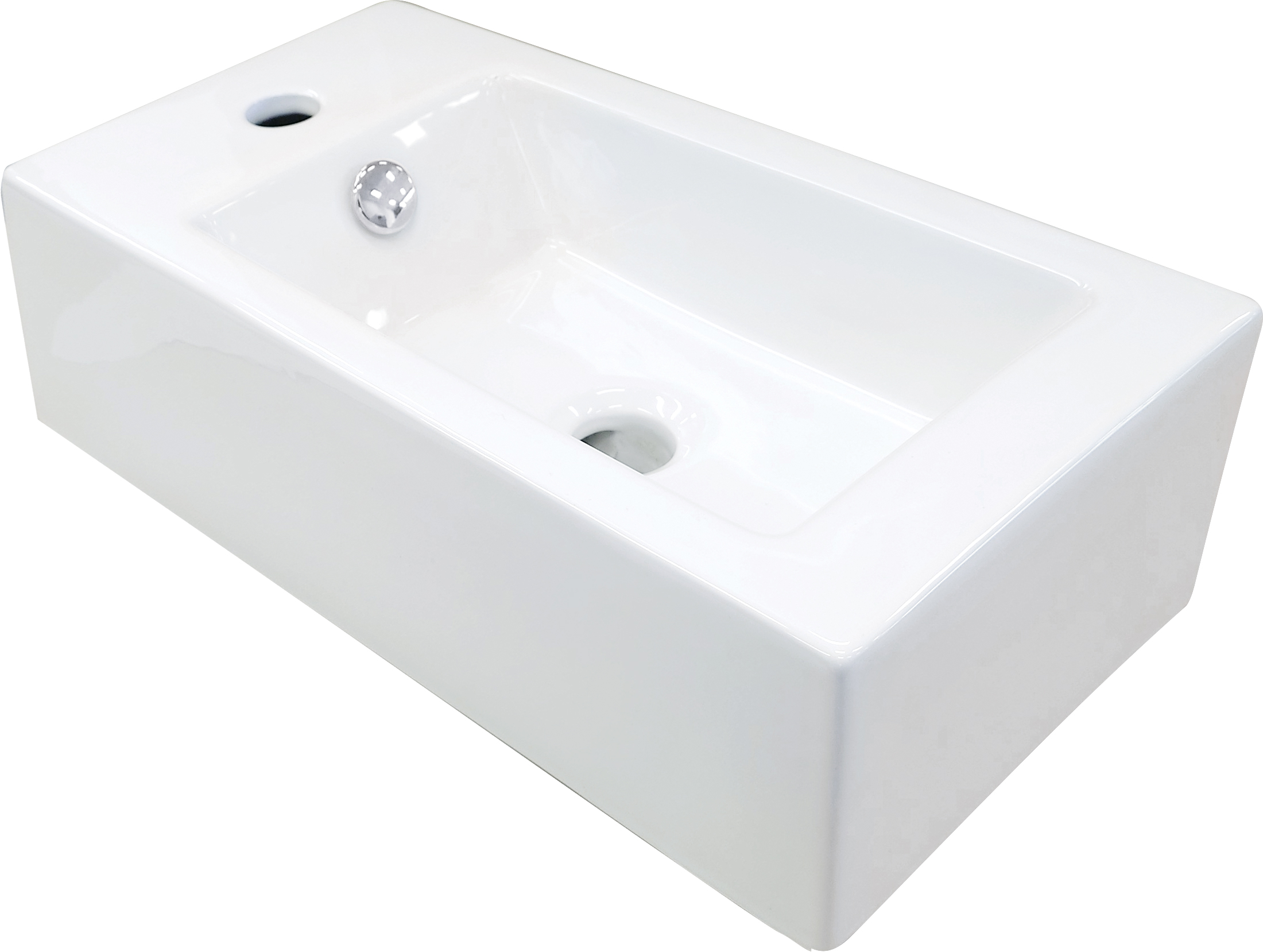 Deante Square - Umywalka ceramiczna nablatowa lewa – umývadlo na dosku