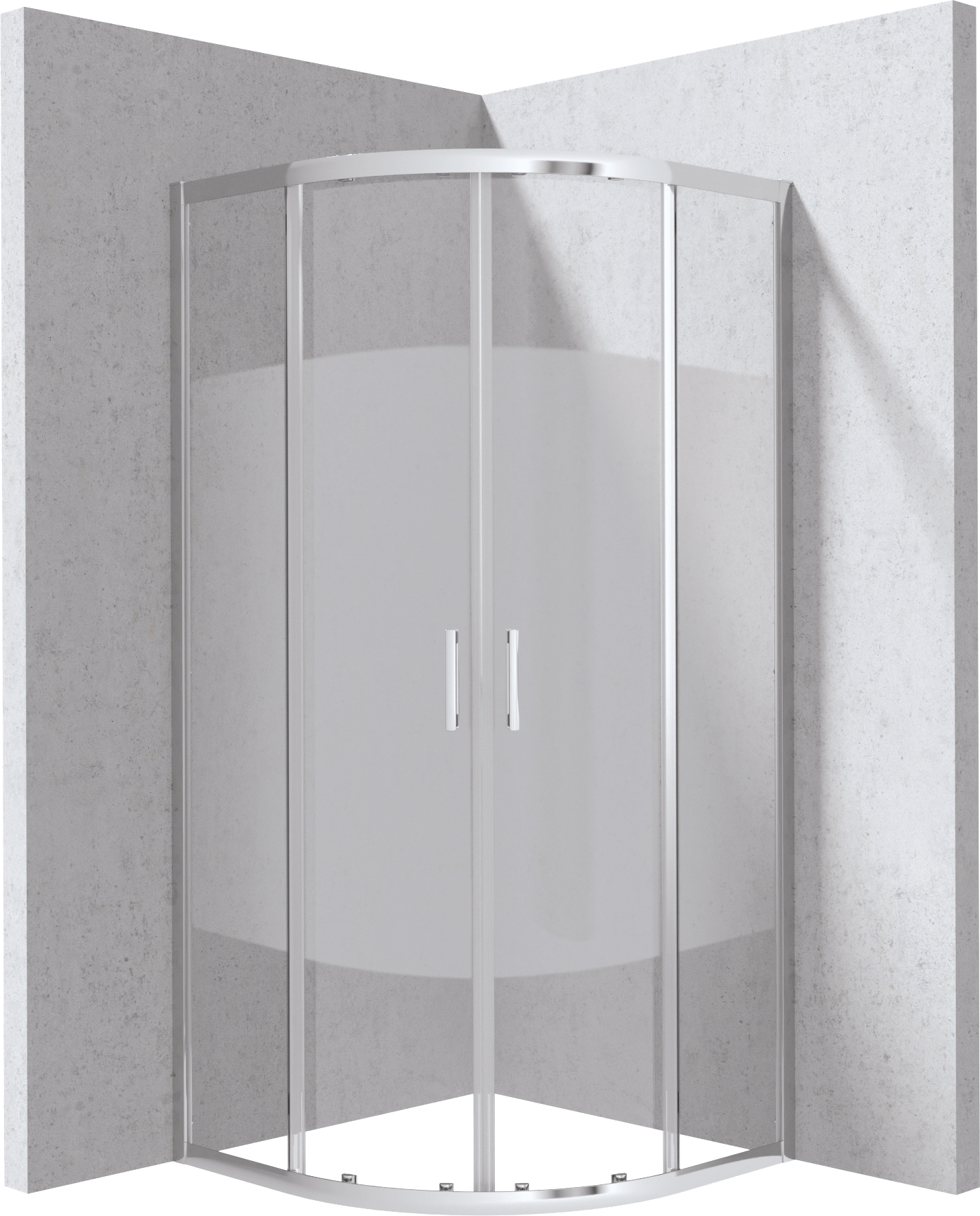 Deante Funkia Evo - Kabina prysznicowa półokrągła 80x80 cm - wzór pas – vaňová zástena