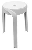 SAPHO STAN kúpeľňová stolička, priemer 30cm, biela – kúpeľňový kôš / organizér