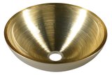MURANO SOFT BROWN sklenené umývadlo na dosku, priemer 40cm, zlatá/strieborna