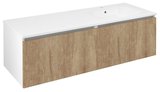 LOREA skrinka 140x46x51,5cm (70+70cm), pravá, dub alabama/biela matná