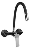 SINTRA nástenná batéria 3/4", flexibilné ramienko, čierna/chróm