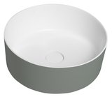 THIN umývadlo na dosku Ø38 cm, bielá mat/verde
