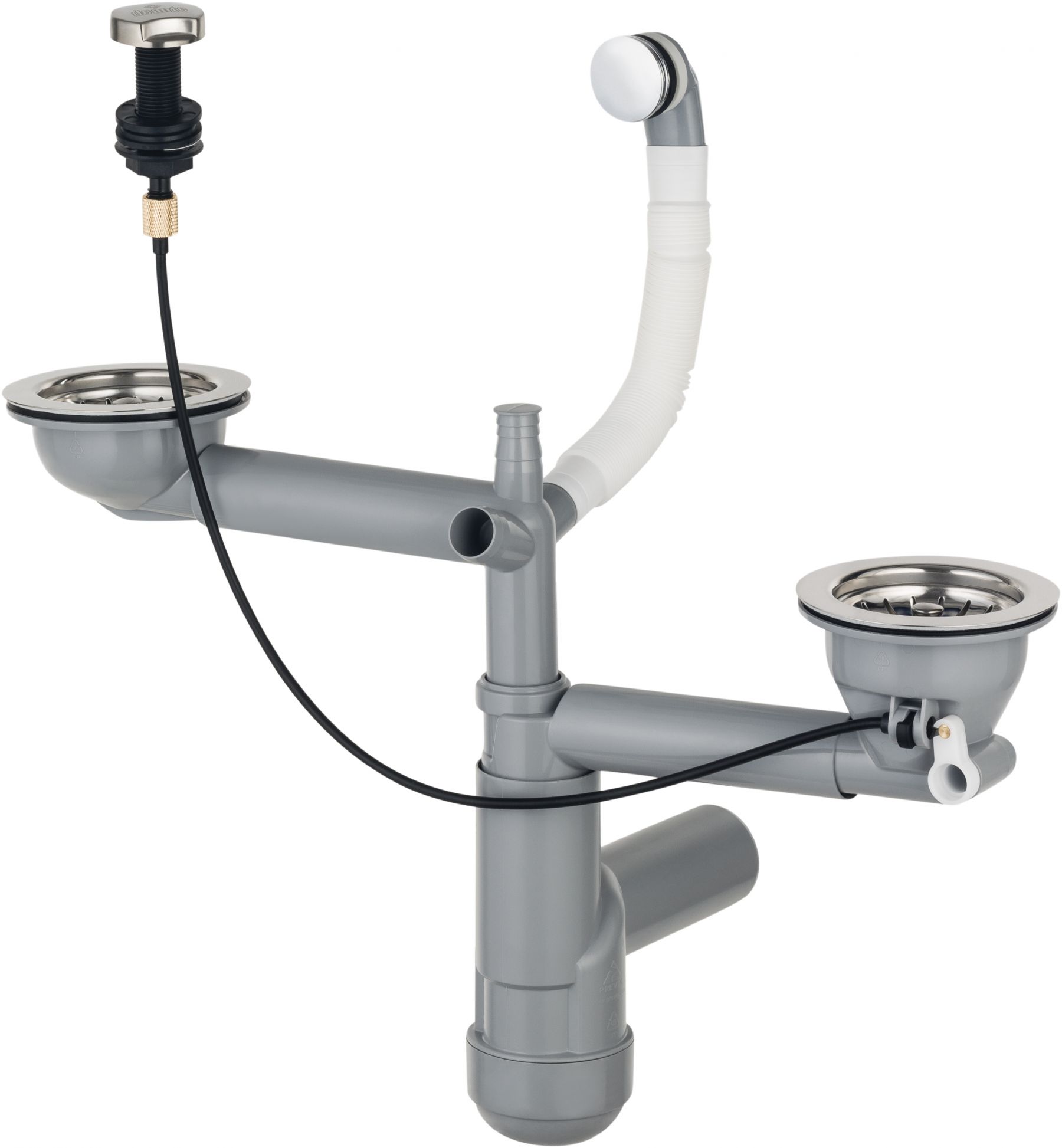 Deante Space-Saver Lux - Syfon do zlewozmywaka granitowego 1.5- i 2-komorowego - Space-Saver