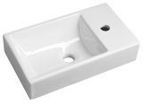 MINOS keramické umývadielko 45x26cm, batéria vpravo, biela