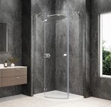 GLOBE CHROME štvrťkruhová sprchová zástena 1000x800mm, číre sklo, ľavá