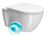 PURA ECONOMY závesná WC misa, Swirlflush, 36x55cm, biela ExtraGlaze