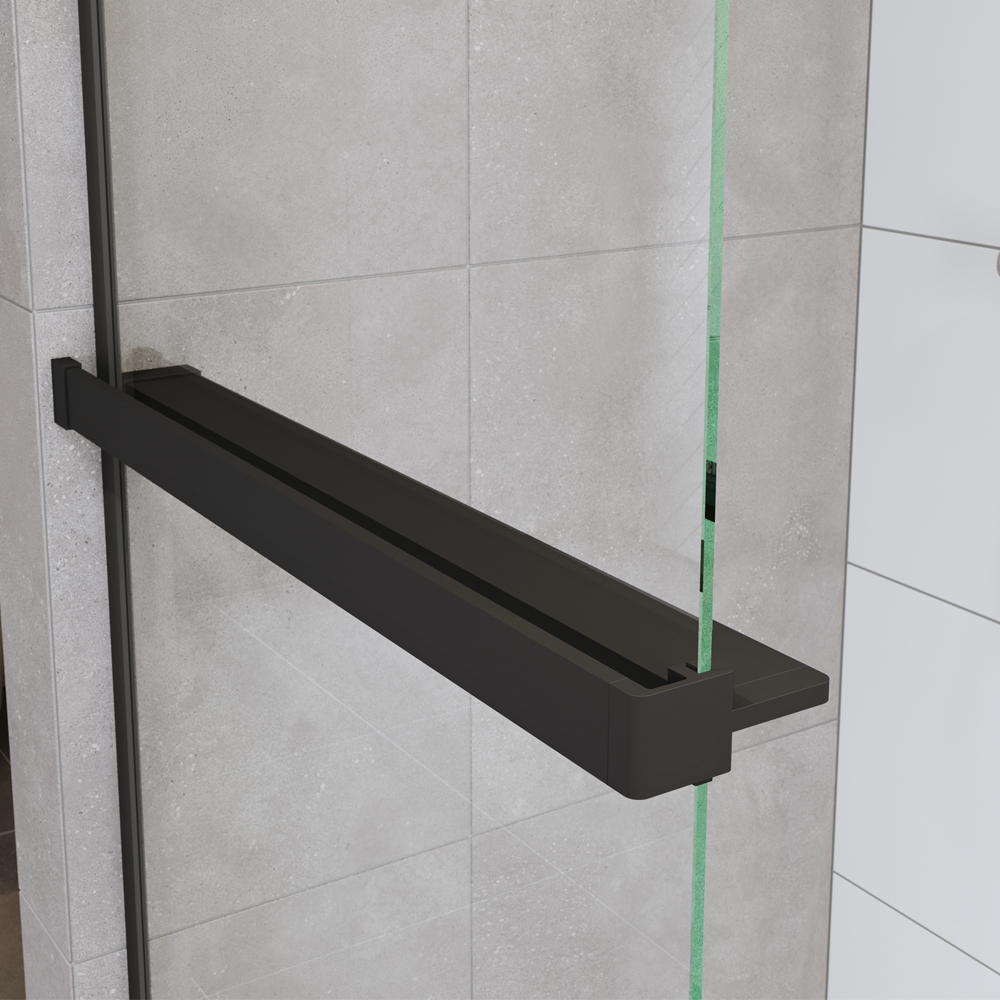 Mereo Polička k WALK IN, 120 cm, čierny ALU