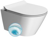 KUBE X závesná WC misa, GeniusFlush, 36x50cm, biela dual-mat