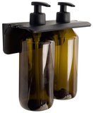 GROUPER dvojitý závesný dávkovač mydla, 2x500ml, hnedý