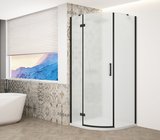 TRINITY BLACK štvrťkruhová sprchová zástena 900x900mm, matné sklo, ľavá