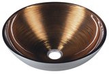 MURANO WENGE sklenené umývadlo na dosku, priemer 40cm, strieborná/meď