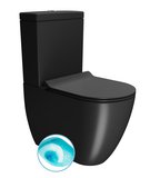 PURA WC kombi, Swirlflush, spodný/zadný odpad, čierna dual-mat