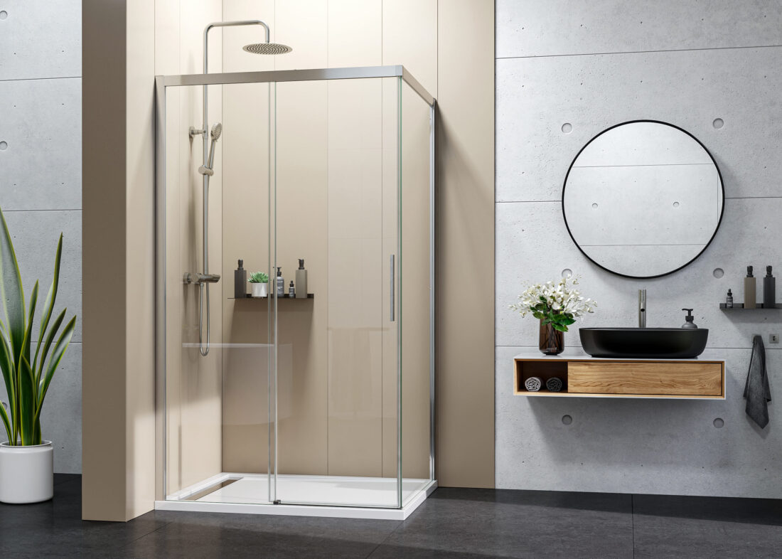Aquatek Kombinácia WELLNESS B2 a WELLNESS F1 – štvorcový sprchový kút