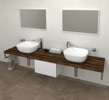 AVICE doska pod umývadlo 230x50cm, hrúbka 5cm, dub tmavý