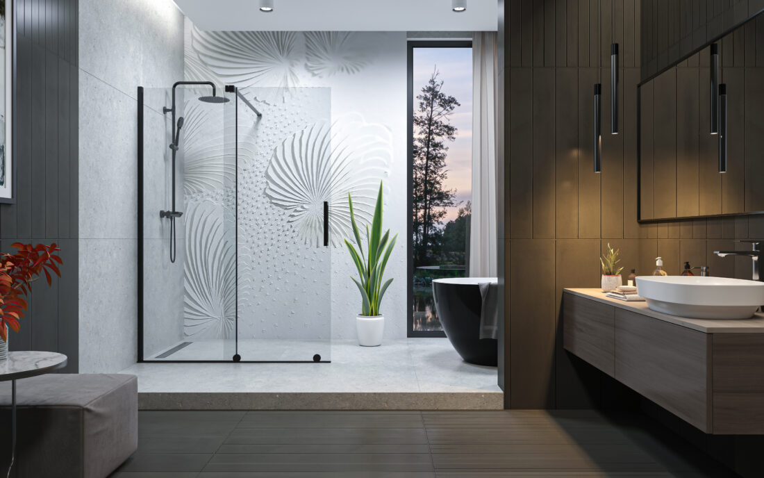 Aquatek OASIS BLACK K2 120-140 – walk-in sprchová zástena