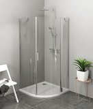 ZOOM štvrťkruhová sprchová zástena 900x900mm, číre sklo, pravá
