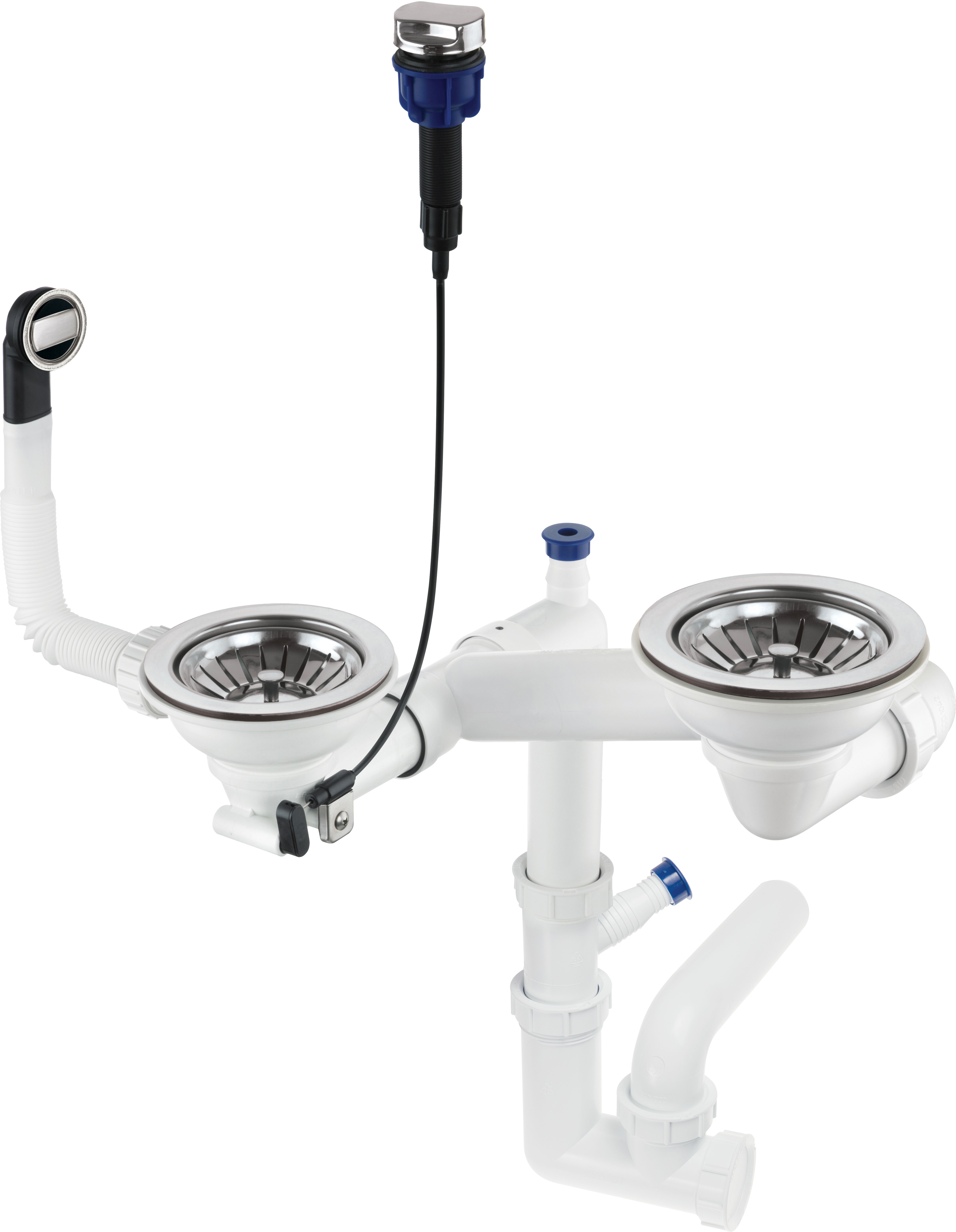 Deante Space-Saver - Syfon do zlewozmywaka granitowego 1.5- i 2-komorowego - Space-Saver