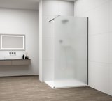 ESCA GUN METAL jednodielna sprchová zástena na inštaláciu k stene, matné sklo, 800 mm